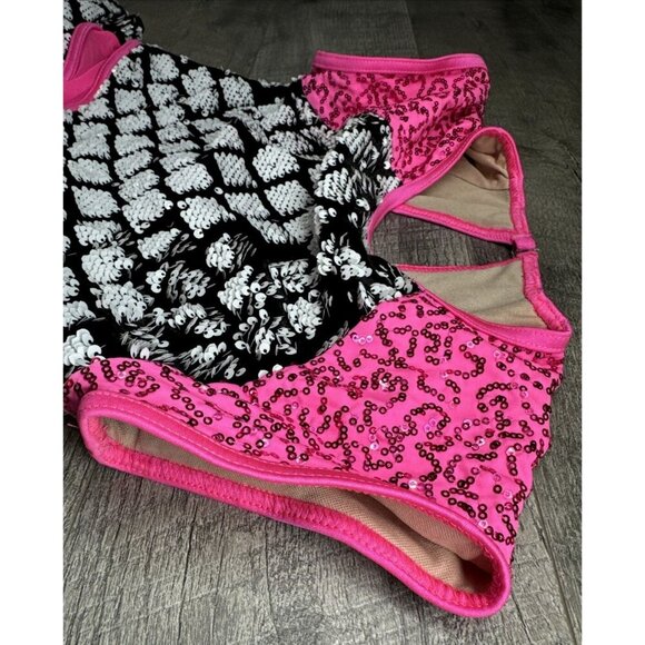 Weissman Dance Costume Adult Small Hot Pink Sequins Cheer‎ Latin Tap Stretch - Picture 10 of 11
